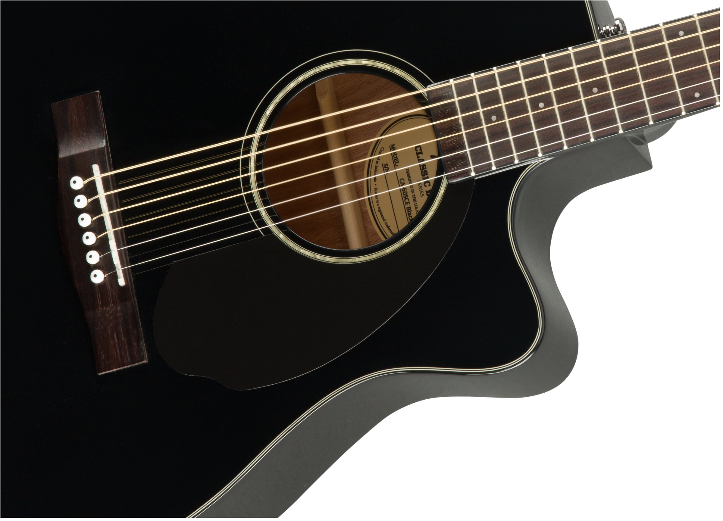 Электроакустическая гитара Fender CC-60SCE Black — корпус и детали - фото 3