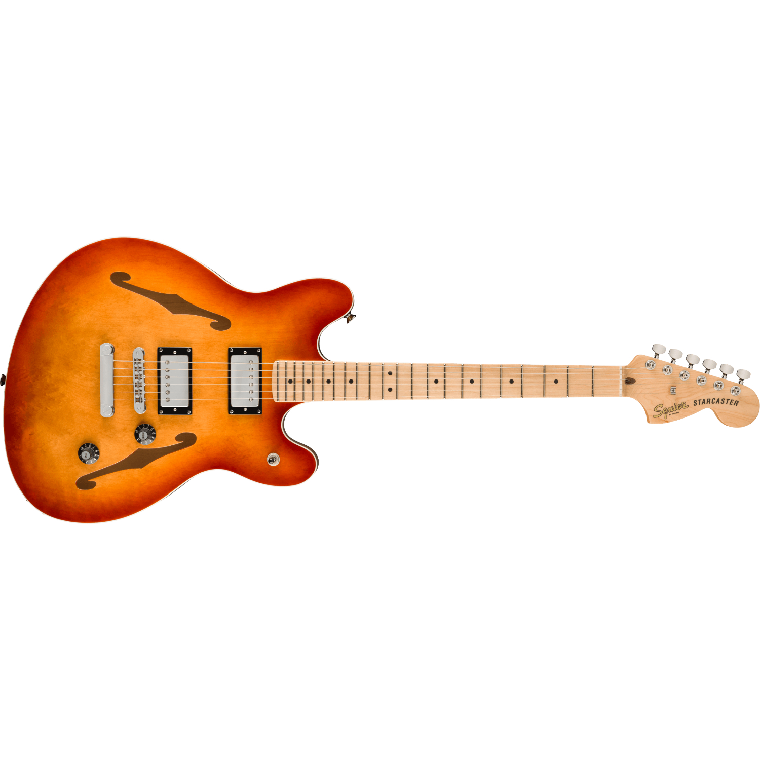 Электрогитара Squier Affinity Starcaster DLX MN Sienna Sunburst — корпус и детали