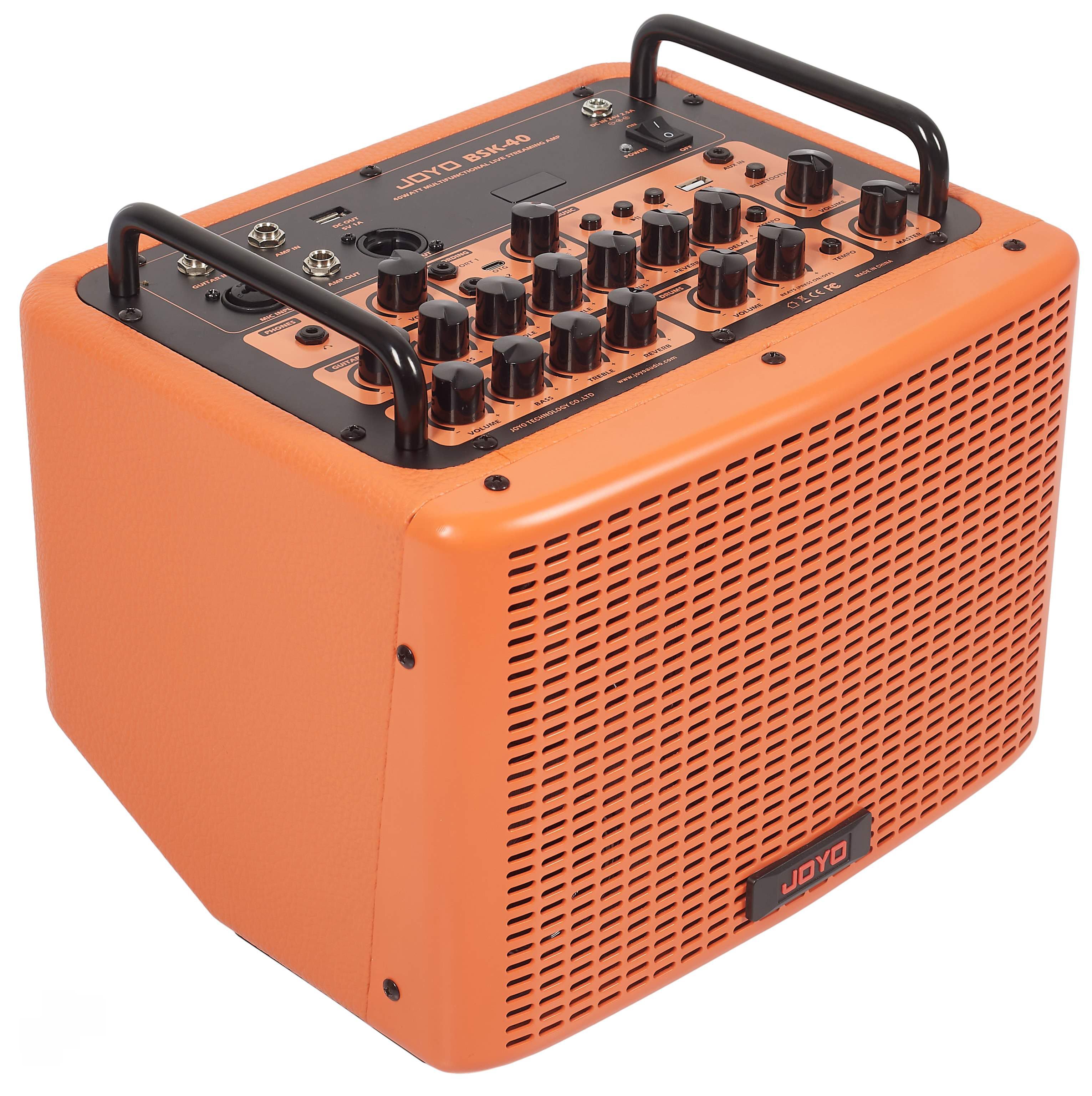 Гитарный комбоусилитель Joyo BSK-40-OR — панель управления | Гитарный комбоусилитель Joyo BSK-40-OR — разъёмы - фото 1