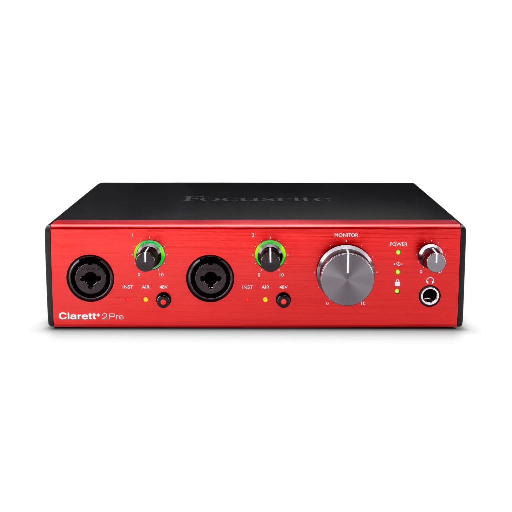 USB-аудиоинтерфейс Focusrite Clarett+2Pre — разъёмы и органы управления