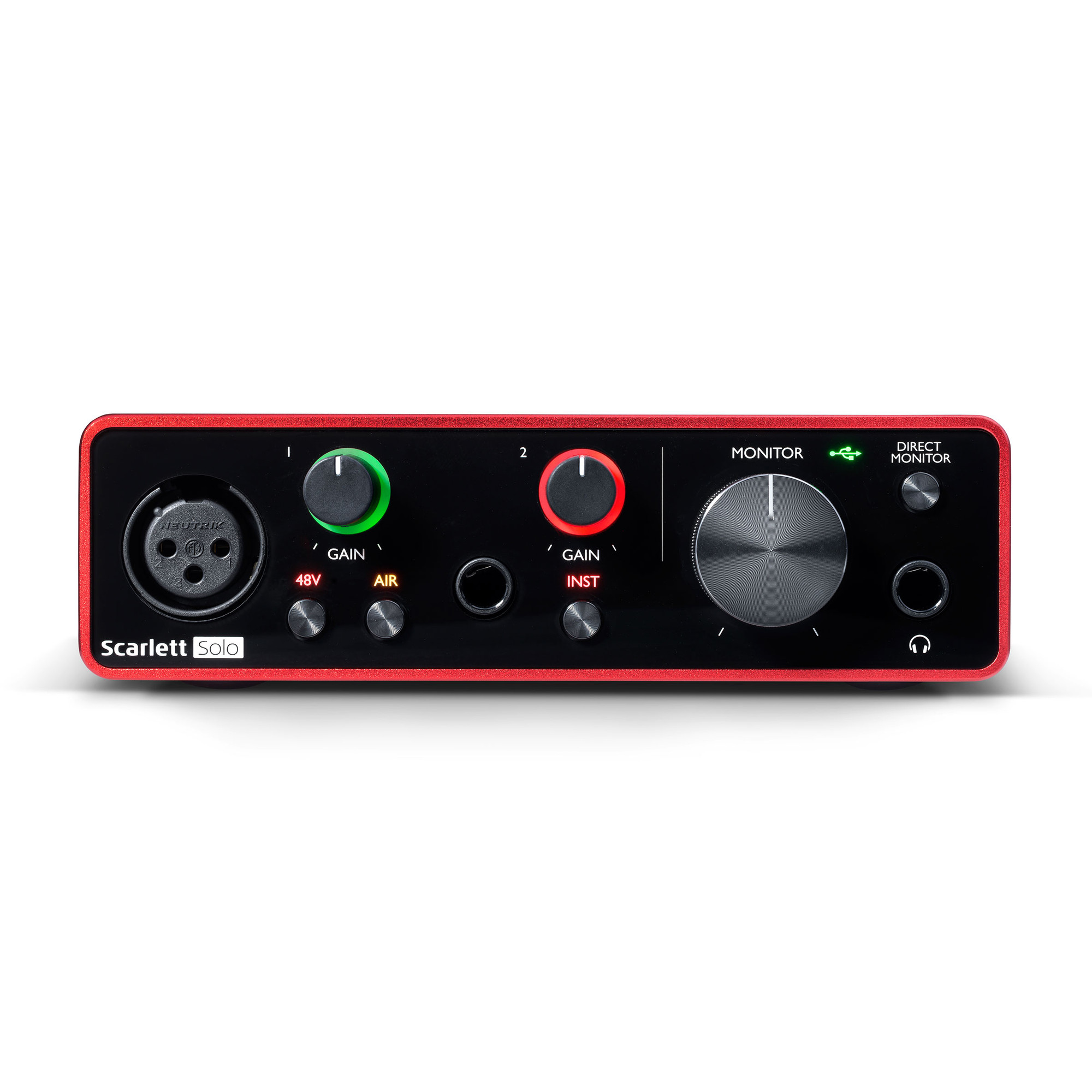 USB-аудиоинтерфейс Focusrite Scarlett Solo 3rd gen — разъёмы и органы управления - фото 2