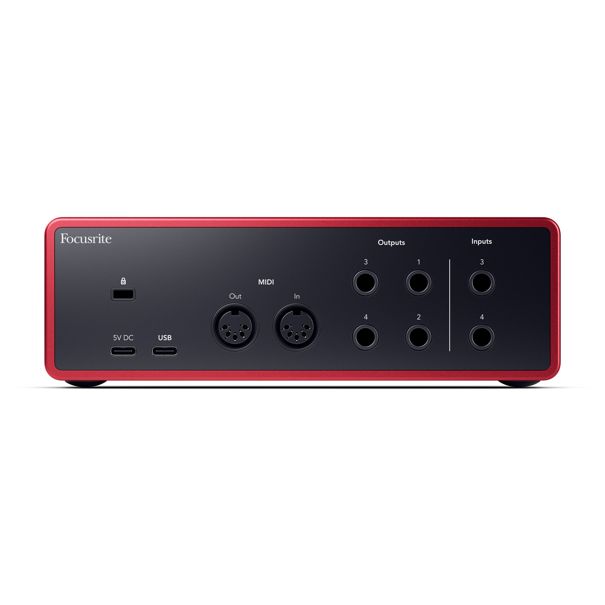 USB-аудиоинтерфейс Focusrite Scarlett 4i4 4th gen — разъёмы и органы управления - фото 1