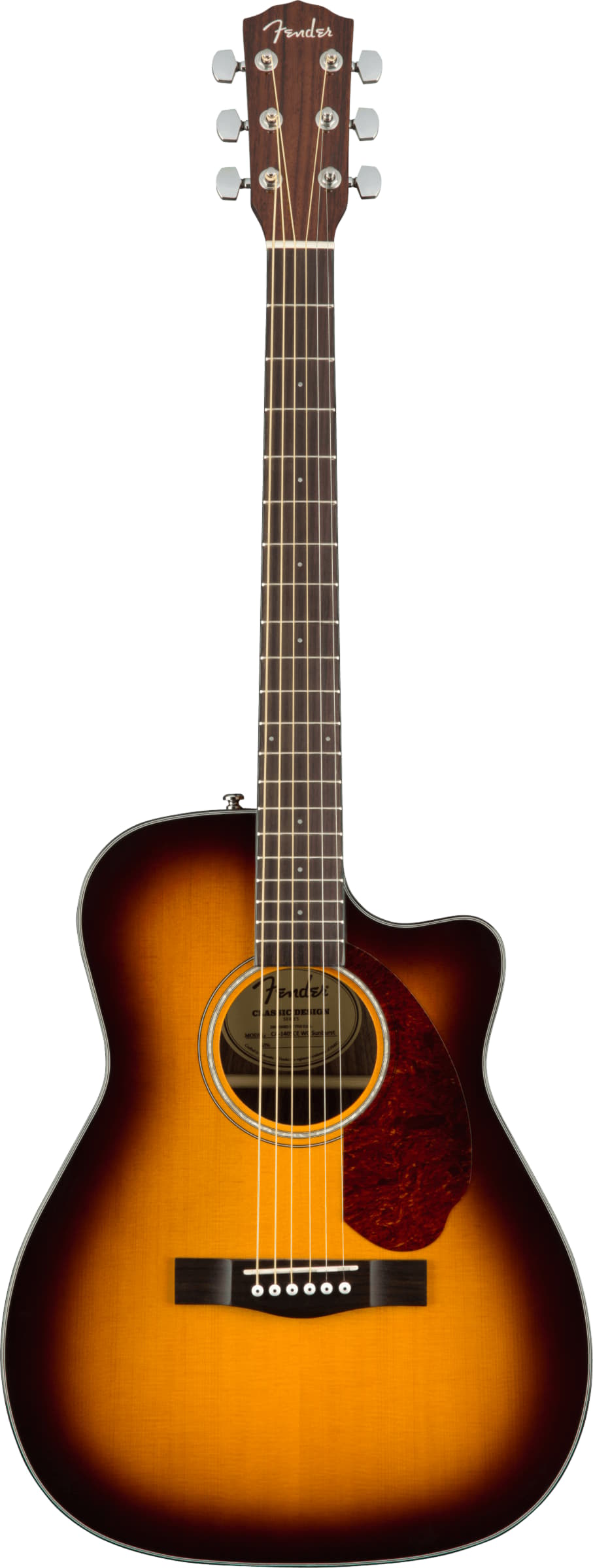 Электроакустическая гитара Fender CC-140SCE Sunburst — корпус и детали
