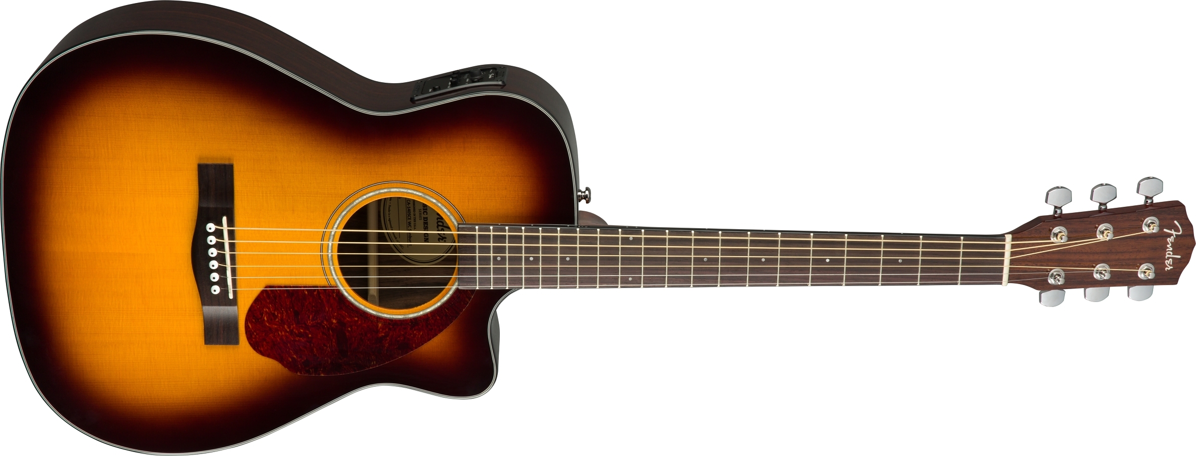 Электроакустическая гитара Fender CC-140SCE Sunburst — корпус и детали - фото 6