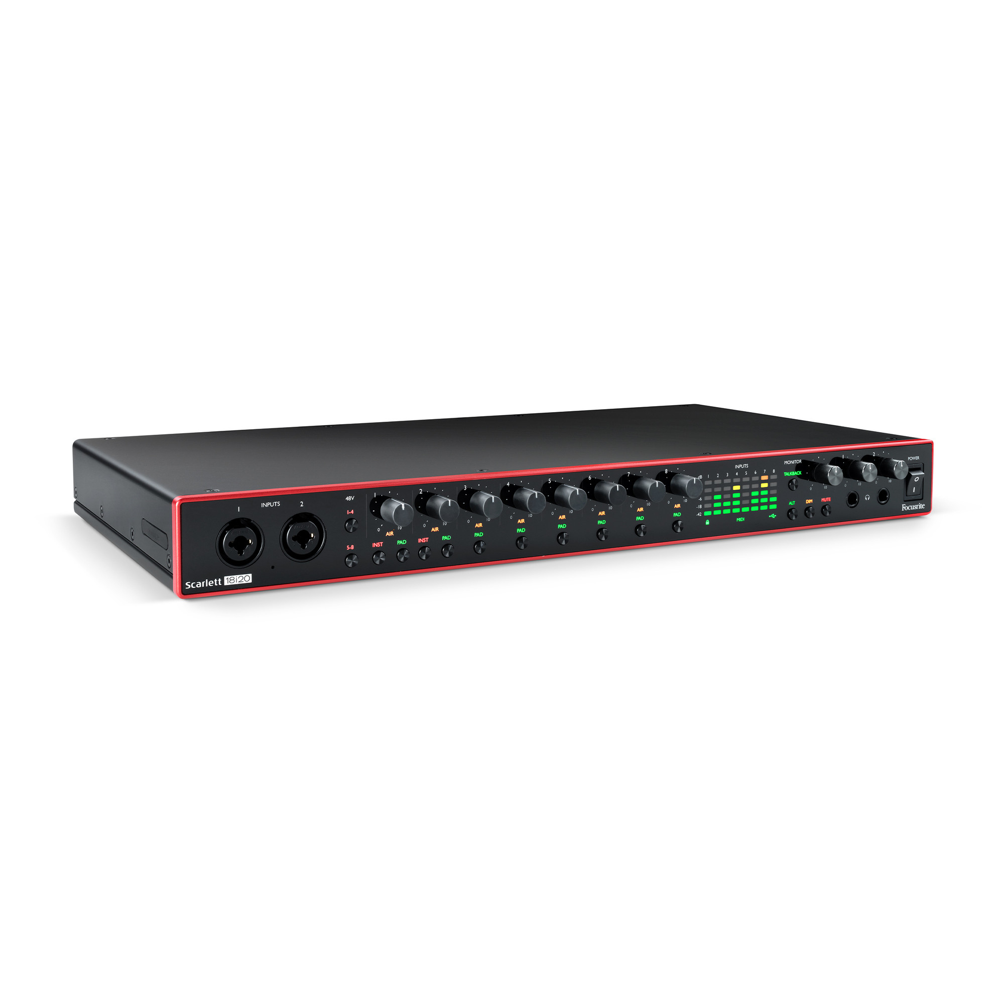 USB-аудиоинтерфейс Focusrite Scarlett 18i20 3rd gen — разъёмы и органы управления - фото 2