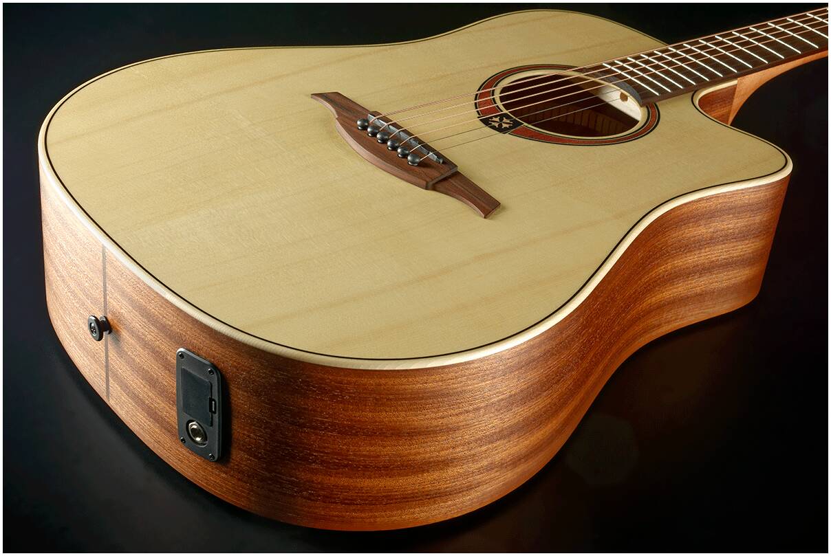 Электроакустическая гитара Lag T-70D CE NAT — корпус и детали - фото 5