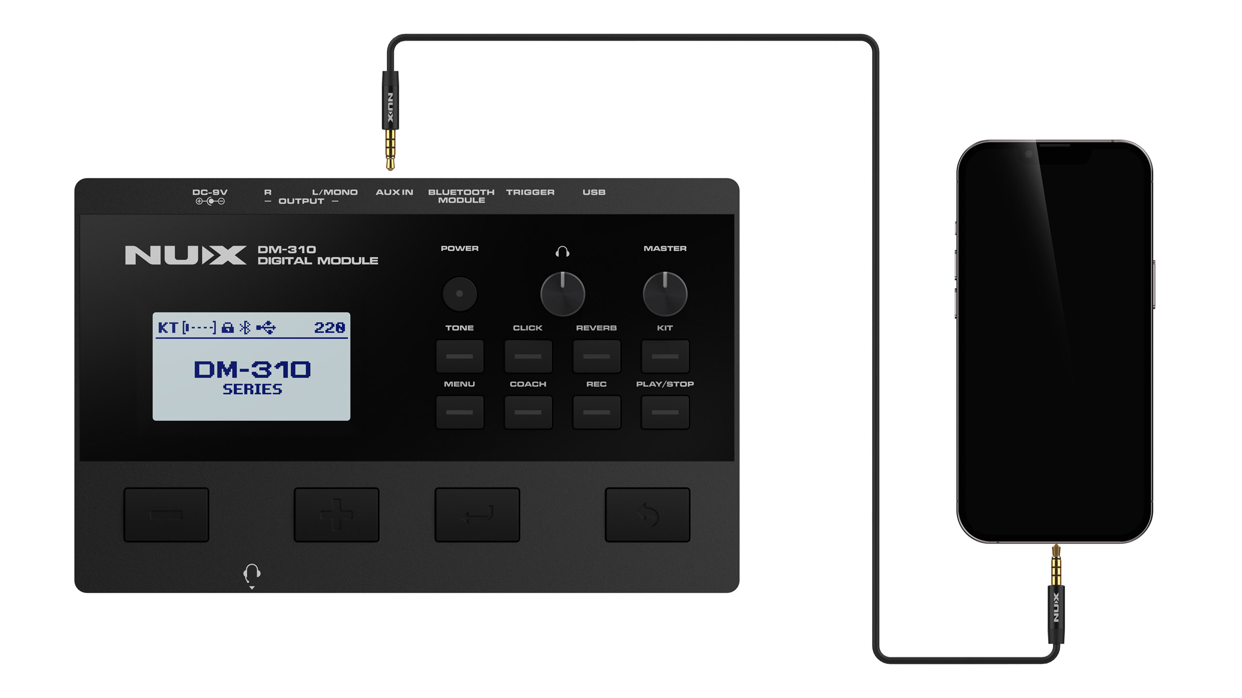 Электронные барабаны Nux DM-310 — модуль, сетчатые пэды 10″ и 8″, тарелки 12″ и 14″ - фото 5