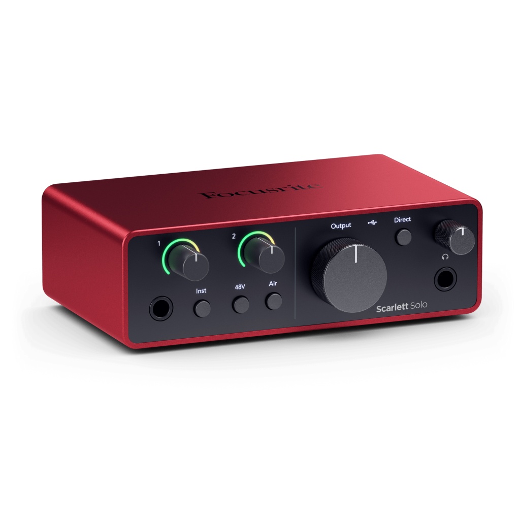 USB-аудиоинтерфейс Focusrite Scarlett Solo 4th gen — разъёмы и органы управления