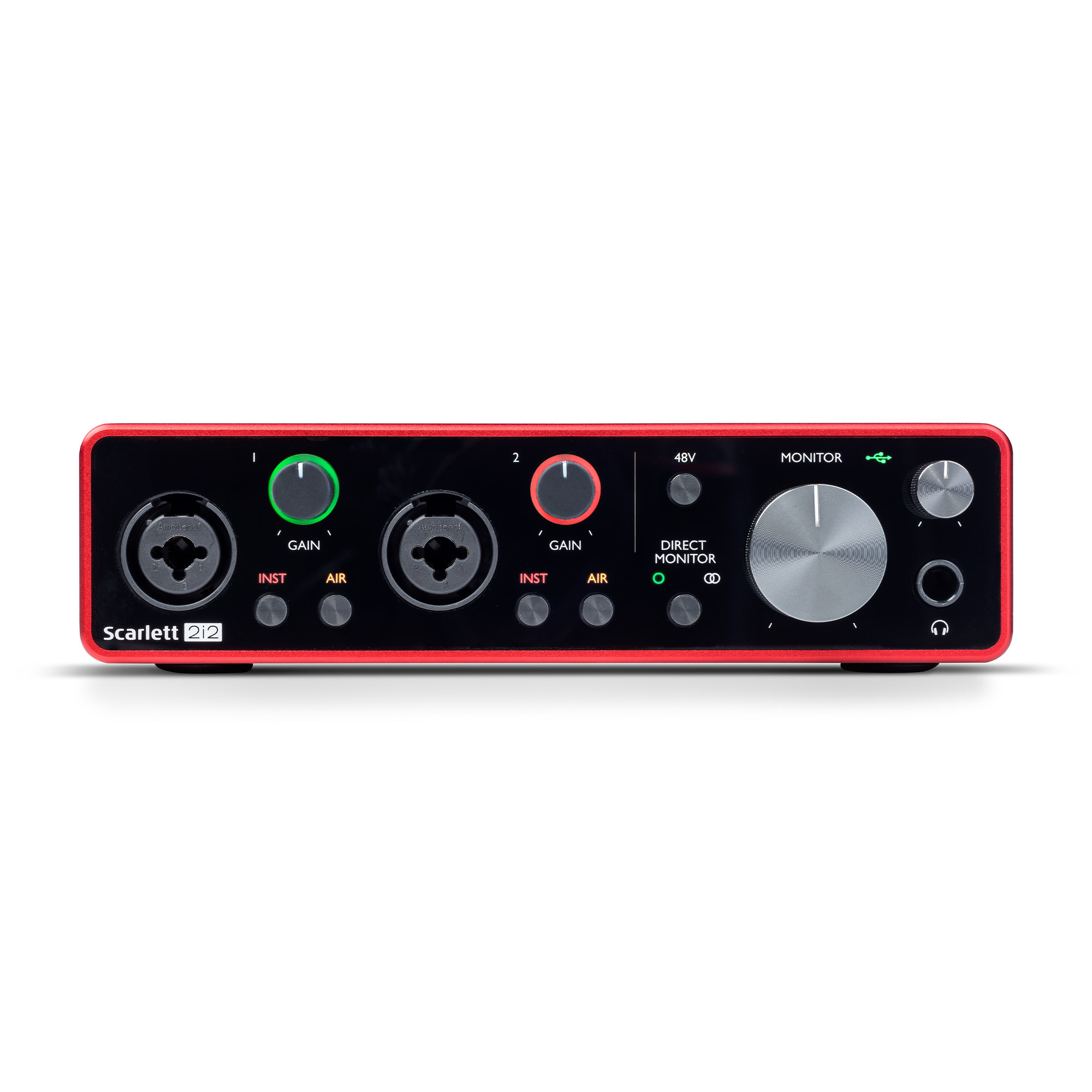 USB-аудиоинтерфейс Focusrite Scarlett 2i2 3rd gen — разъёмы и органы управления - фото 2