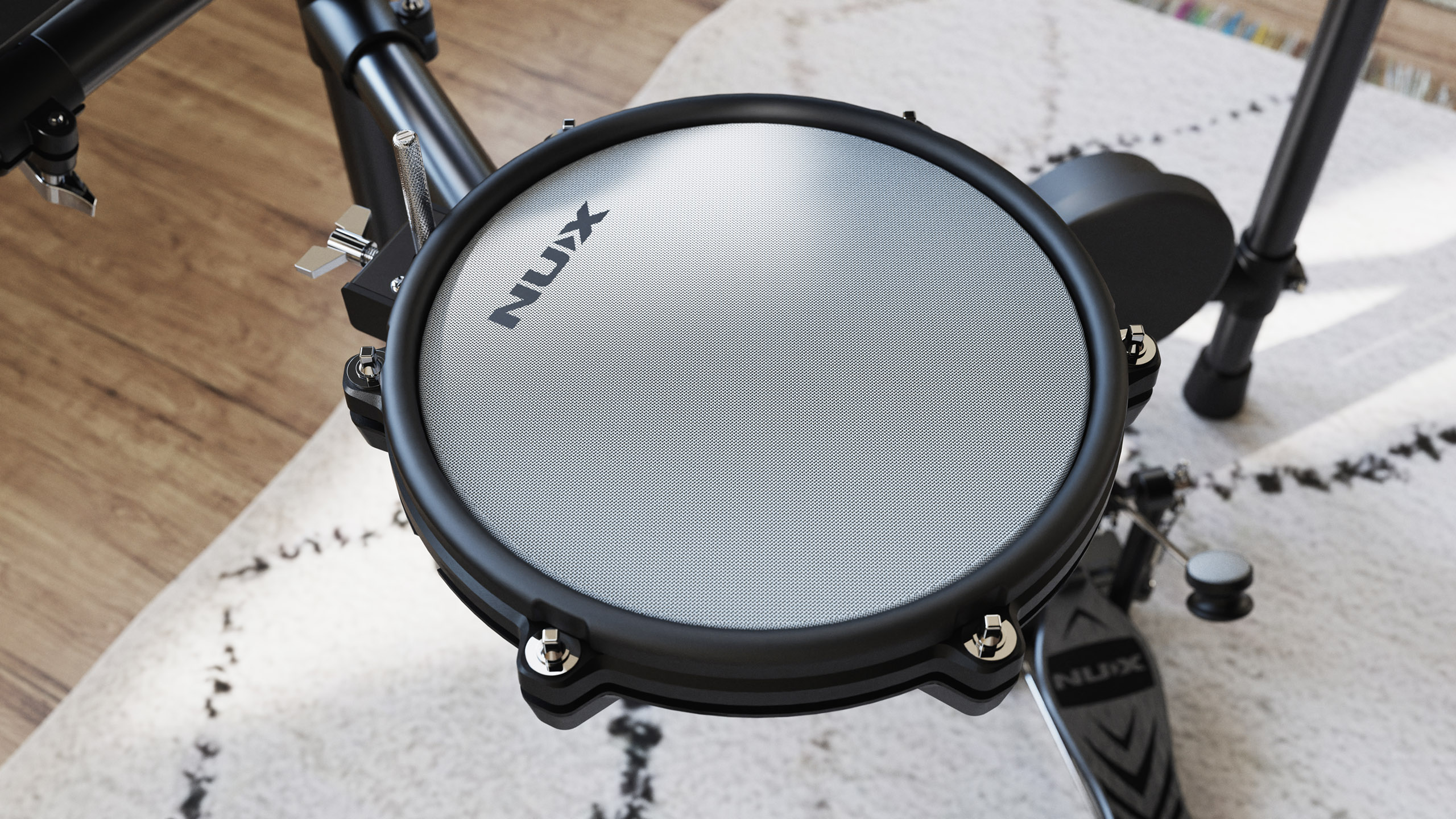 Электронные барабаны Nux DM-310 — модуль, сетчатые пэды 10″ и 8″, тарелки 12″ и 14″ - фото 2