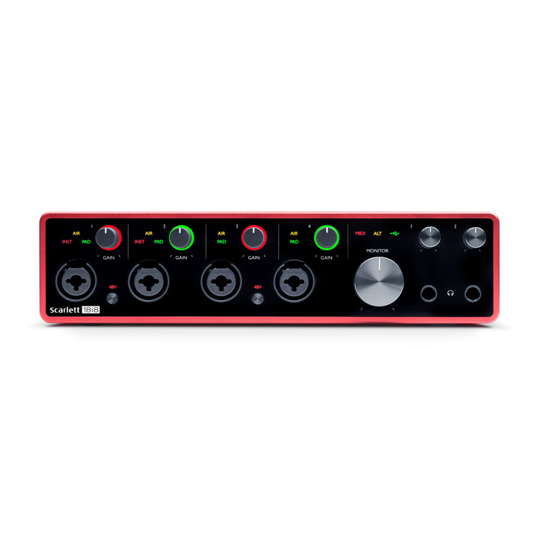 USB-аудиоинтерфейс Focusrite Scarlett 18i8 3rd gen — разъёмы и органы управления - фото 3