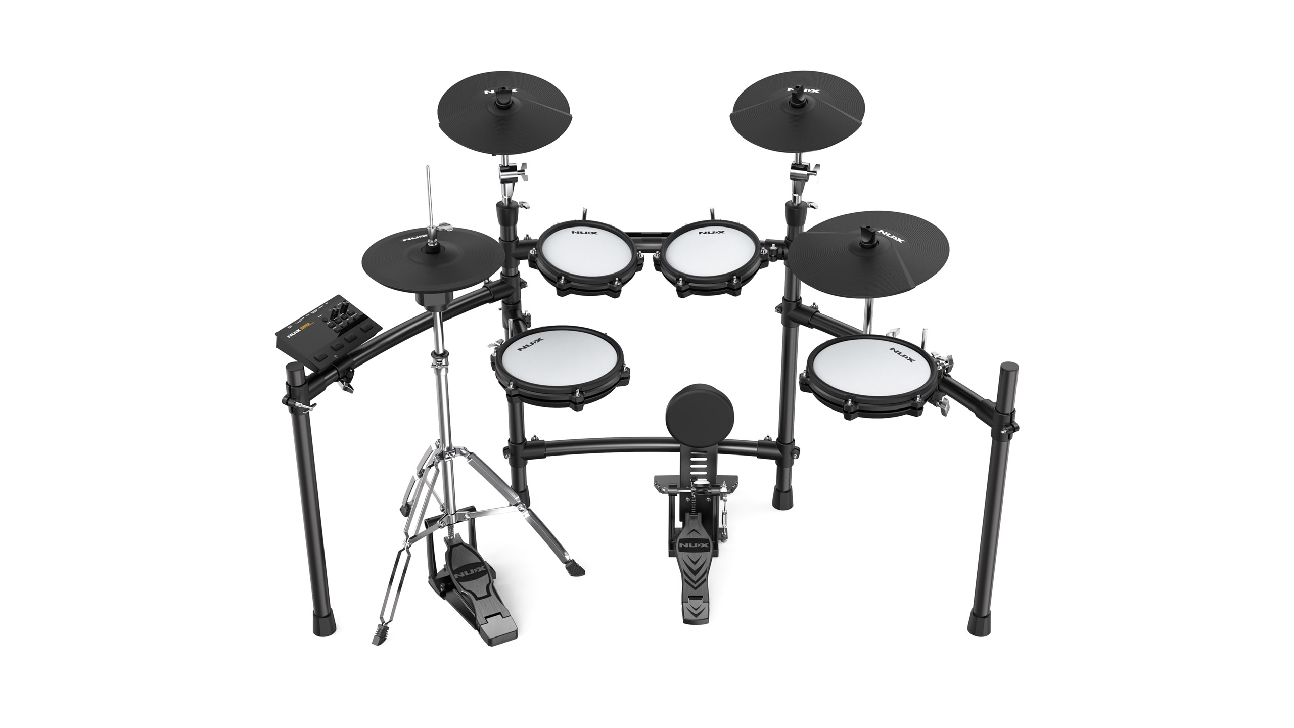 Электронные барабаны Nux DM-310H — модуль, сетчатые пэды 10″ и 8″, независимый хай-хэт 12″ - фото 12