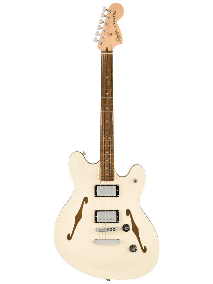 Полуакустическая гитара Squier Affinity Starcaster DLX LRL Olympic White — общий вид