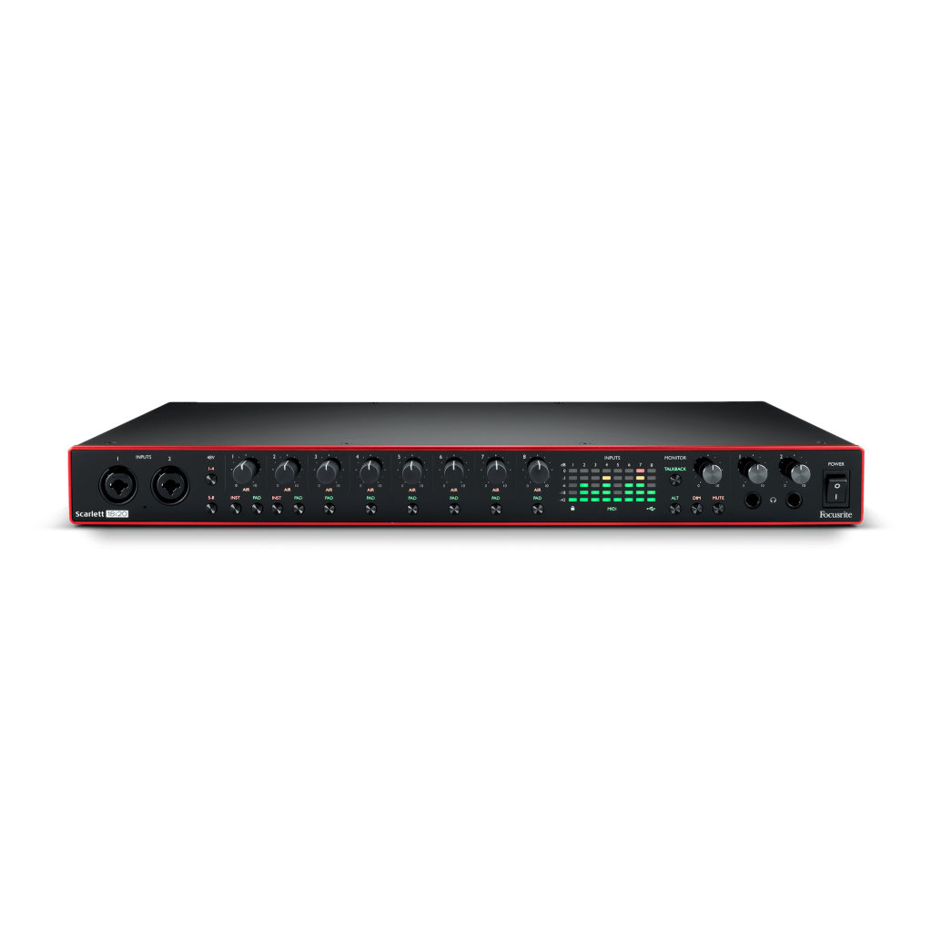 USB-аудиоинтерфейс Focusrite Scarlett 18i20 3rd gen — разъёмы и органы управления