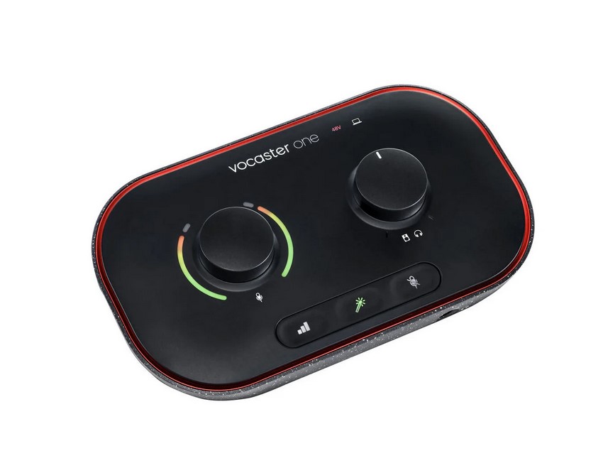 USB-аудиоинтерфейс Focusrite Vocaster One — разъёмы и органы управления