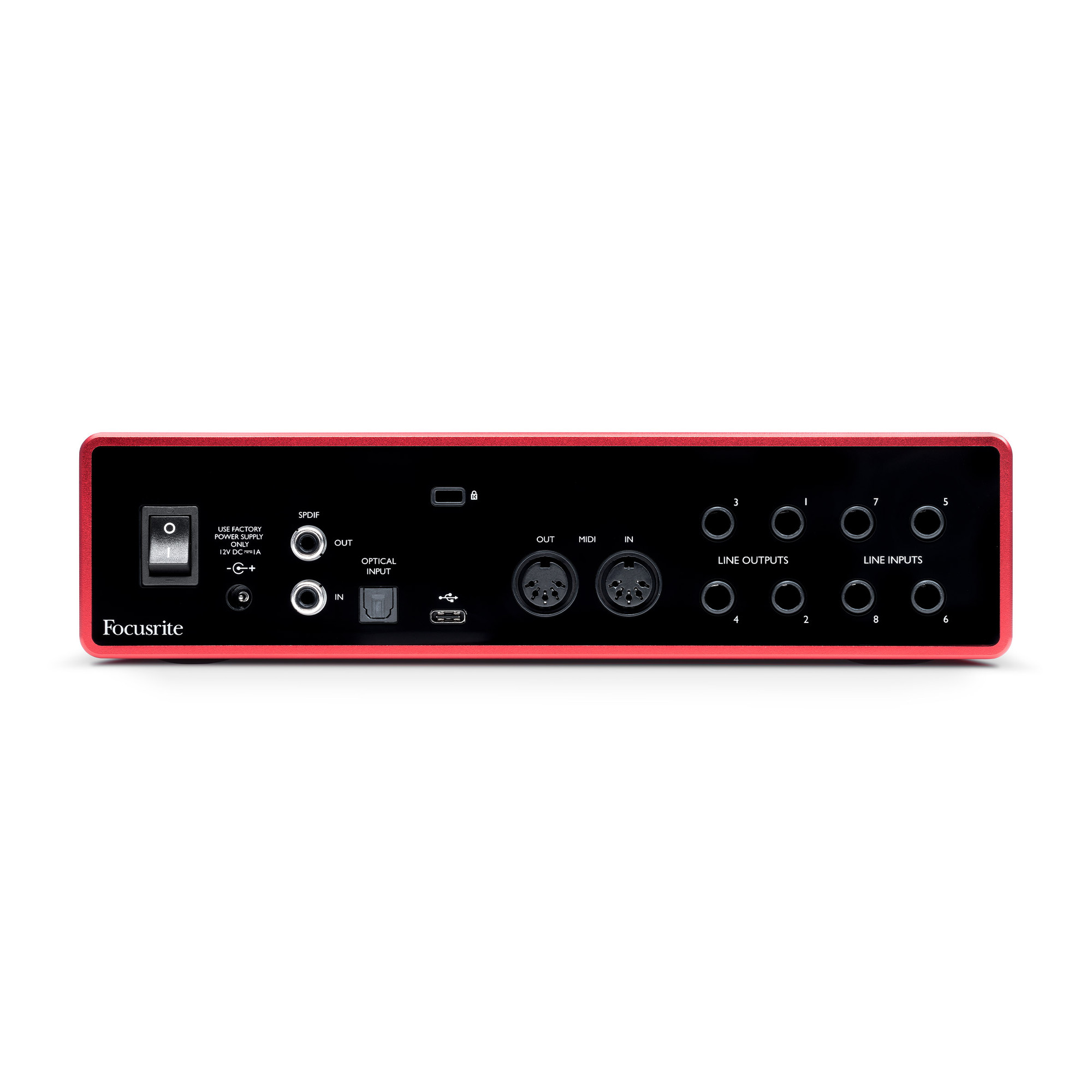 USB-аудиоинтерфейс Focusrite Scarlett 18i8 3rd gen — разъёмы и органы управления - фото 1