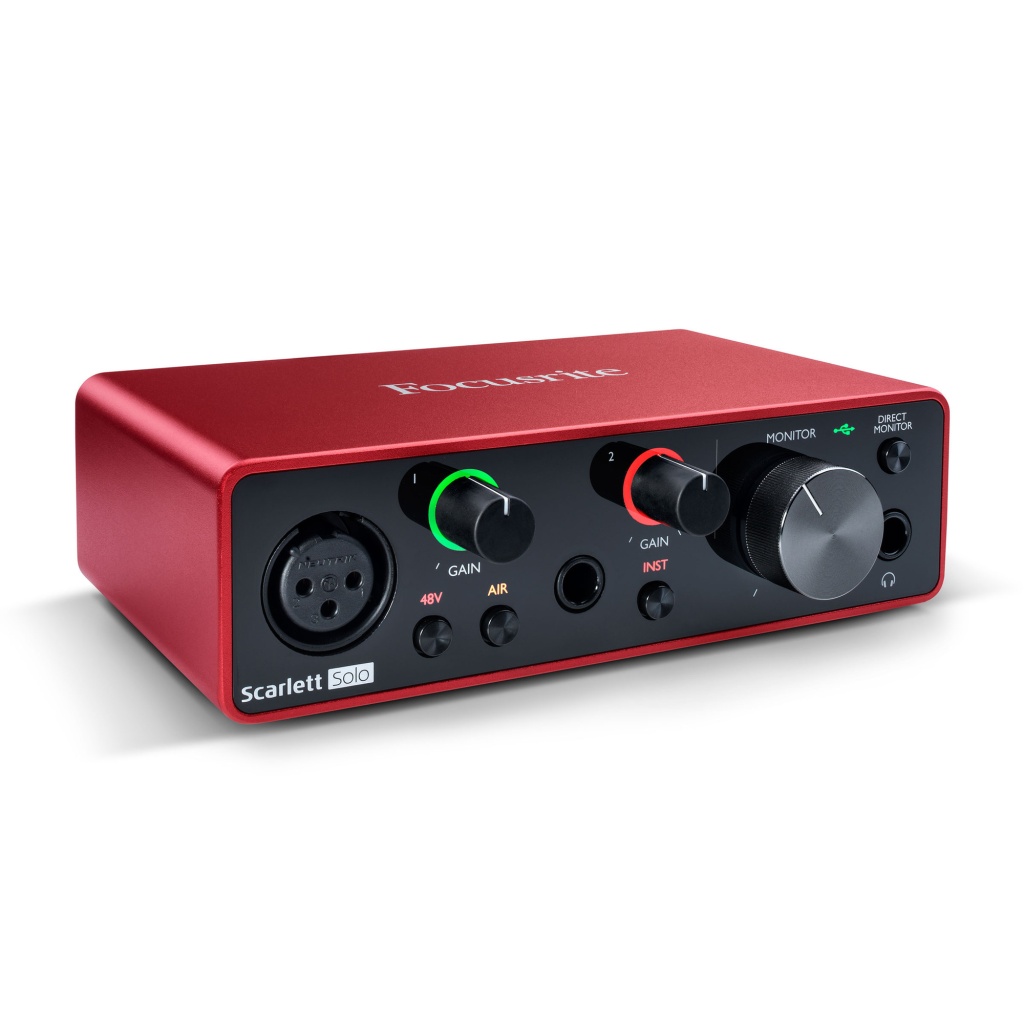 USB-аудиоинтерфейс Focusrite Scarlett Solo 3rd gen — разъёмы и органы управления