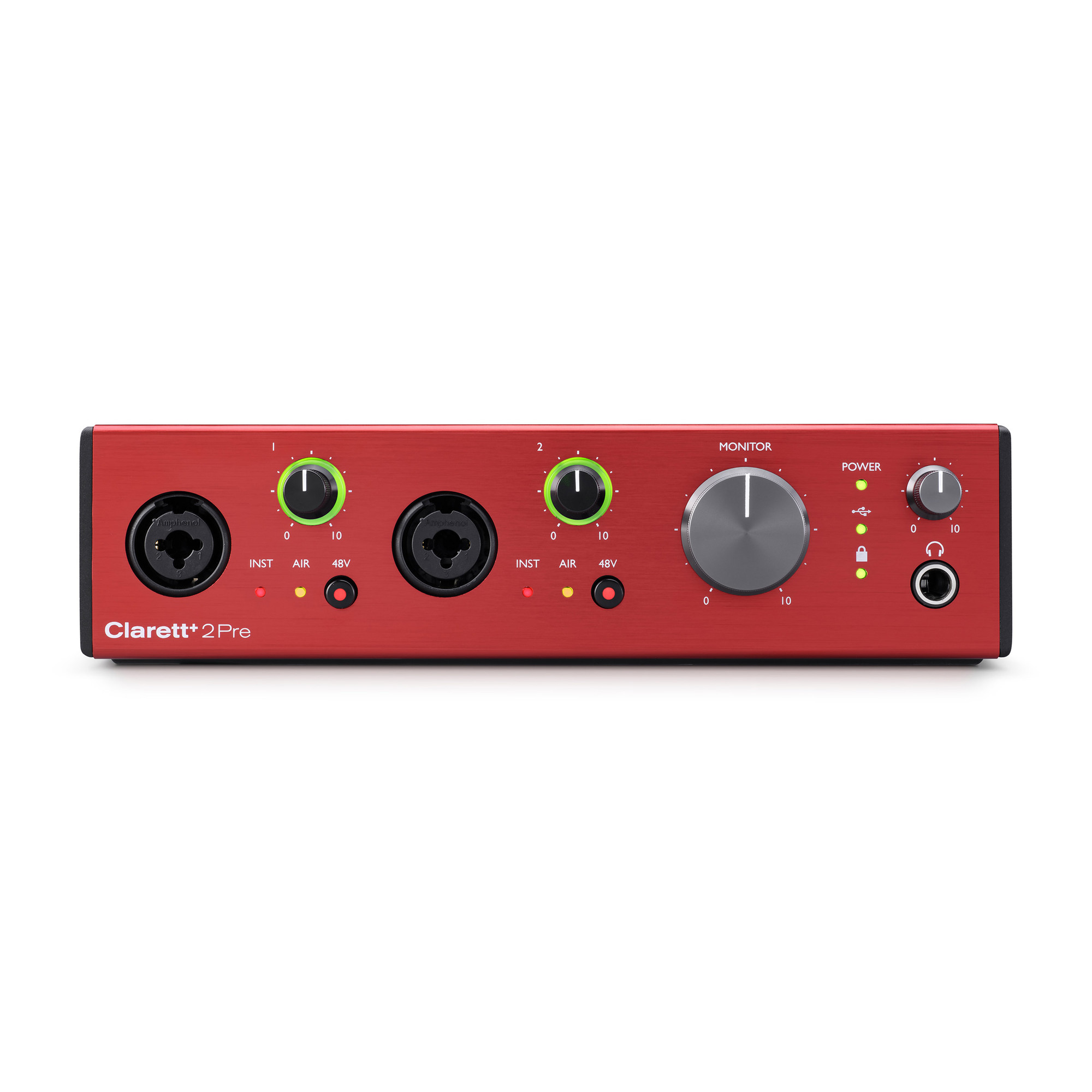 USB-аудиоинтерфейс Focusrite Clarett+2Pre — разъёмы и органы управления - фото 2