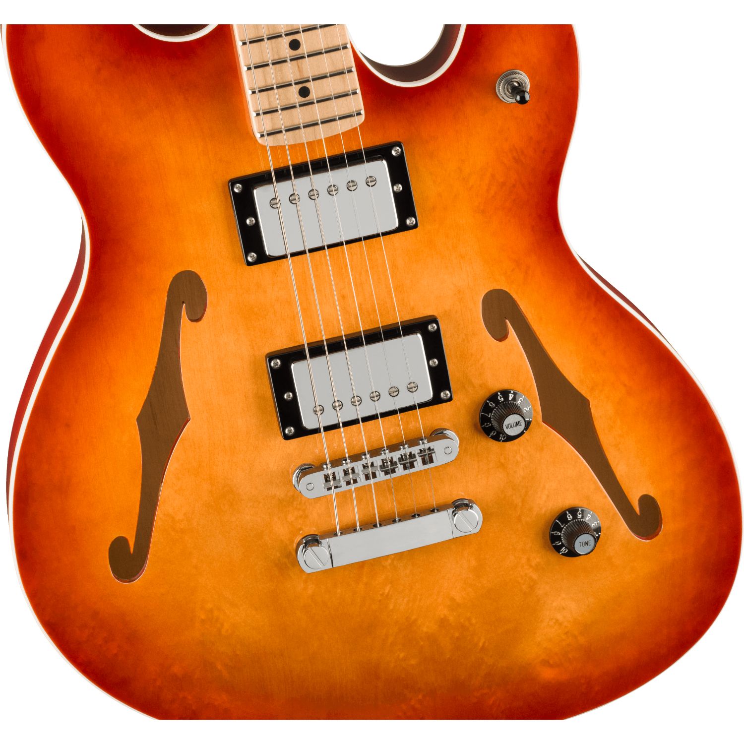 Электрогитара Squier Affinity Starcaster DLX MN Sienna Sunburst — корпус и детали - фото 3