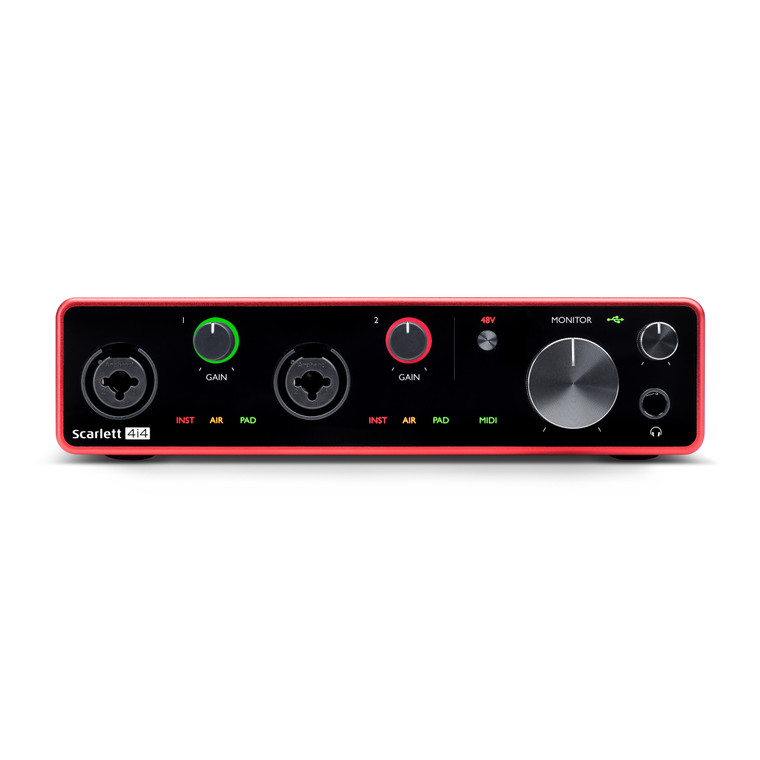 USB-аудиоинтерфейс Focusrite Scarlett 4i4 3rd gen — разъёмы и органы управления - фото 2