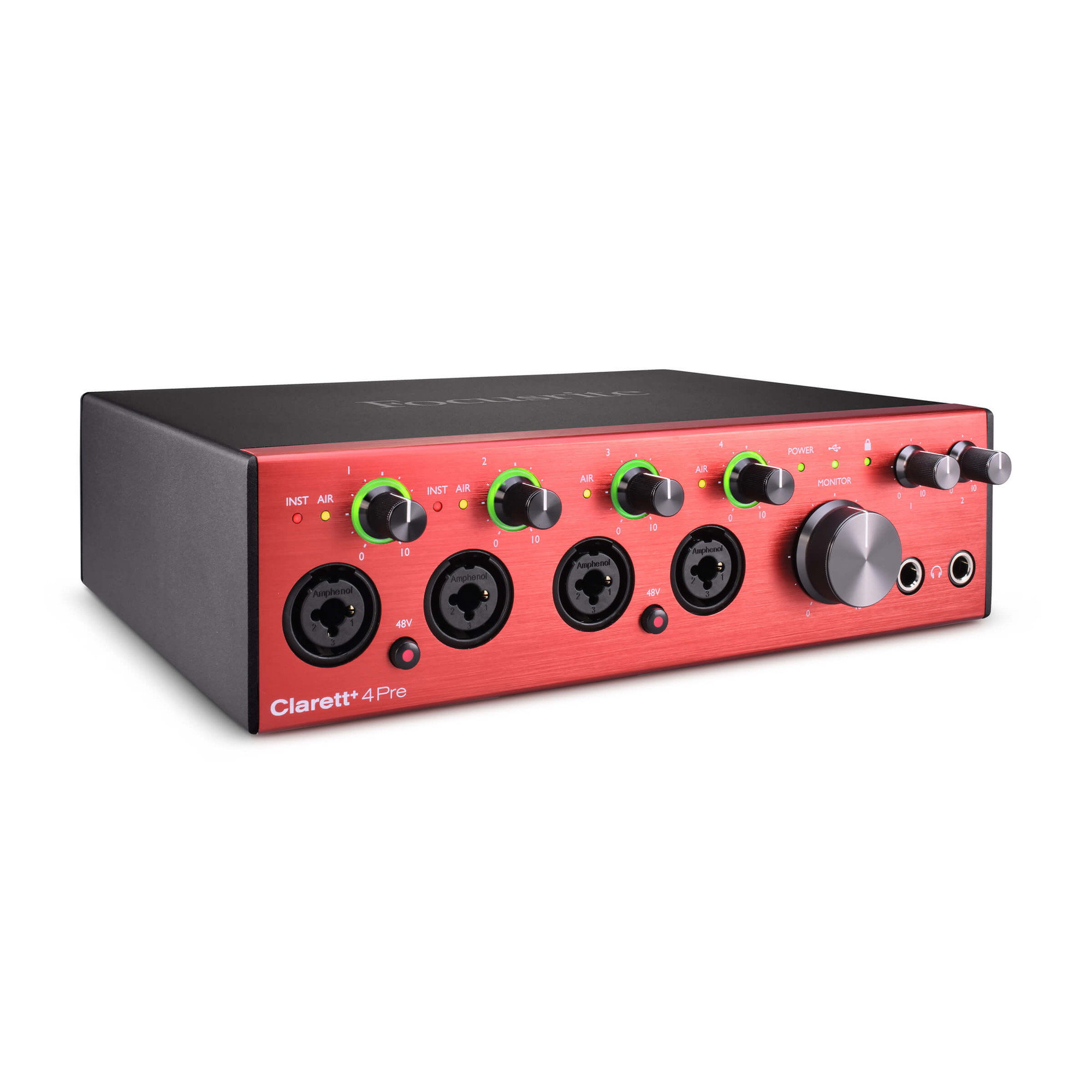 USB-аудиоинтерфейс Focusrite Clarett+4Pre — разъёмы и органы управления - фото 3