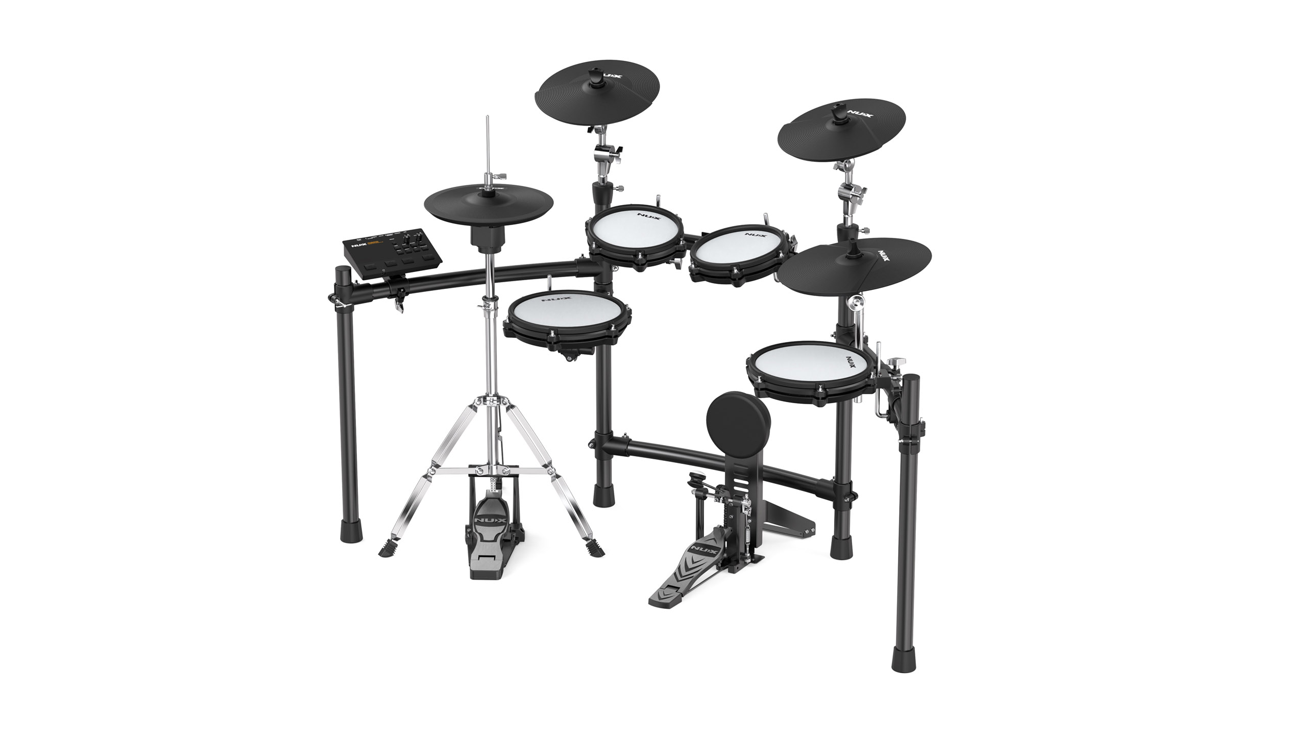 Электронные барабаны Nux DM-310H — модуль, сетчатые пэды 10″ и 8″, независимый хай-хэт 12″ - фото 8