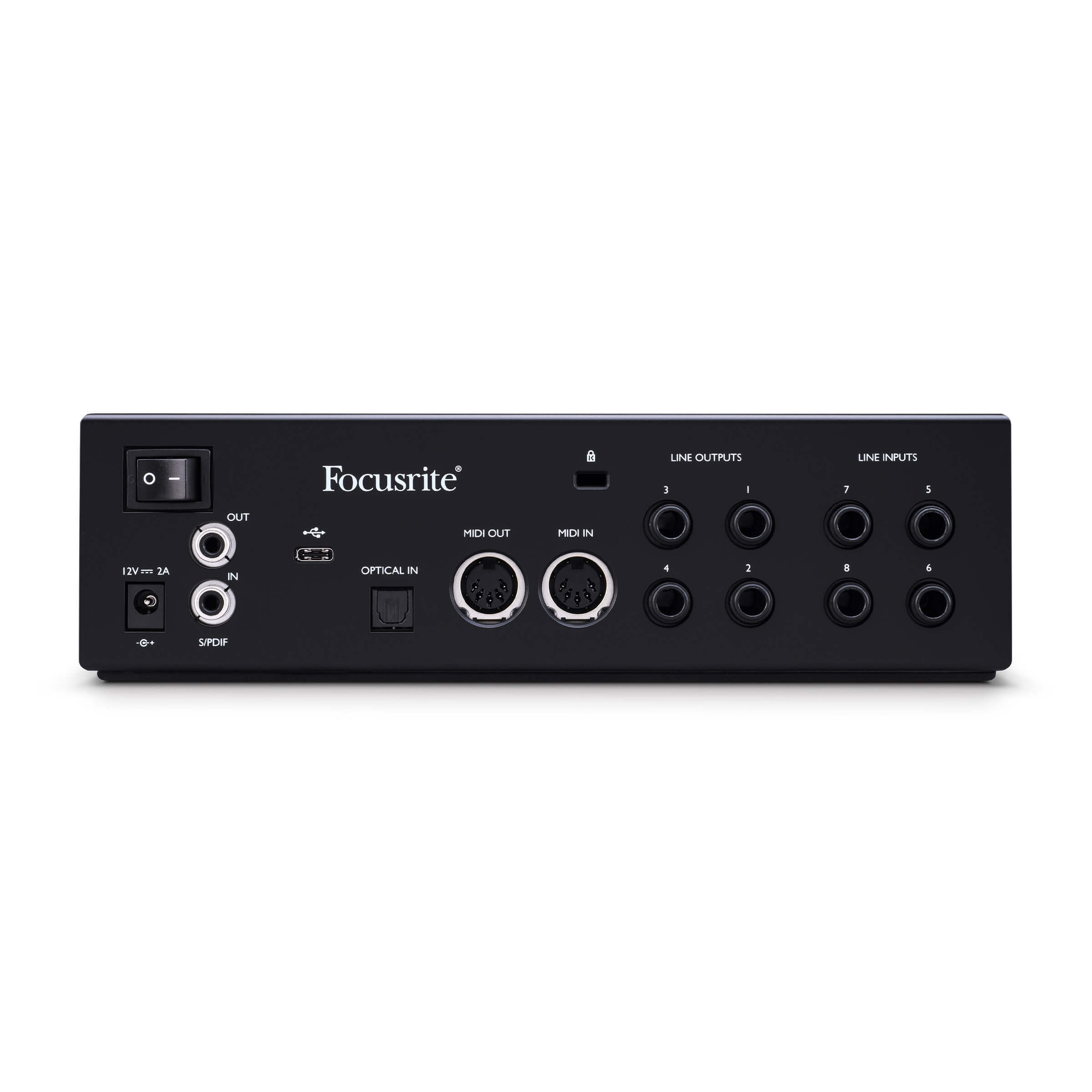 USB-аудиоинтерфейс Focusrite Clarett+4Pre — разъёмы и органы управления - фото 1