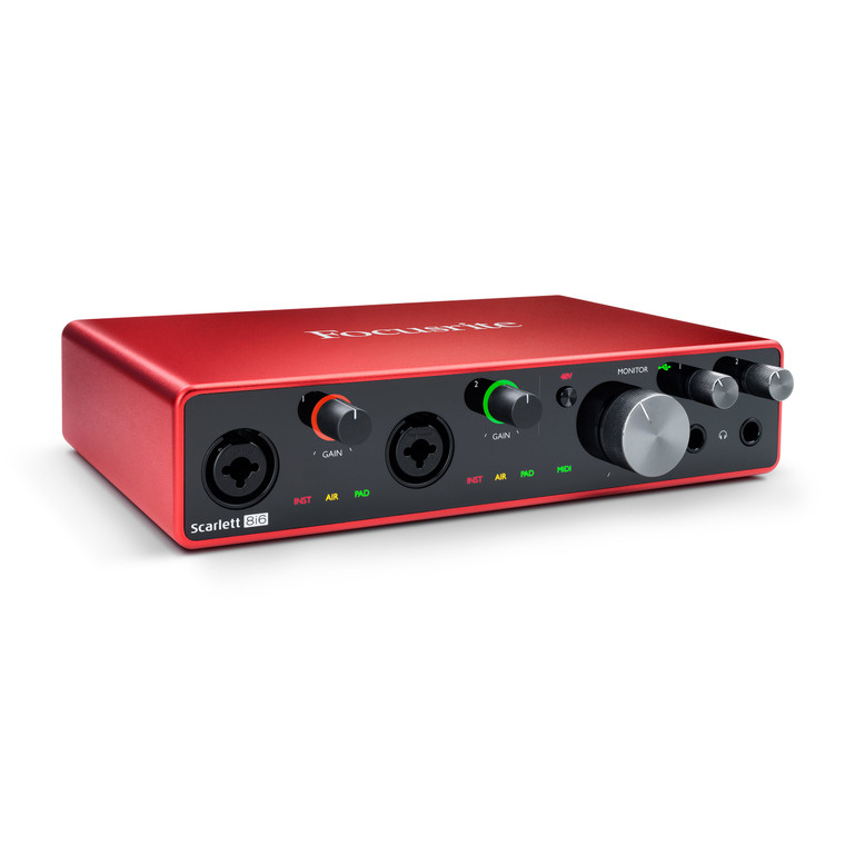 USB-аудиоинтерфейс Focusrite Scarlett 8i6 3rd gen — разъёмы и органы управления