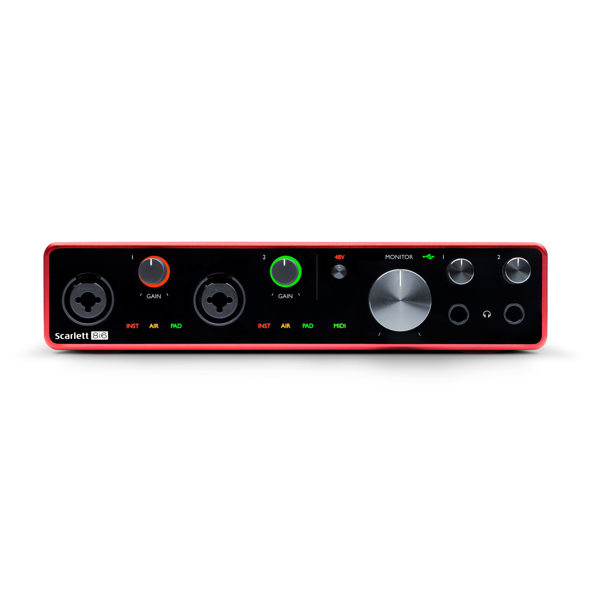 USB-аудиоинтерфейс Focusrite Scarlett 8i6 3rd gen — разъёмы и органы управления - фото 2