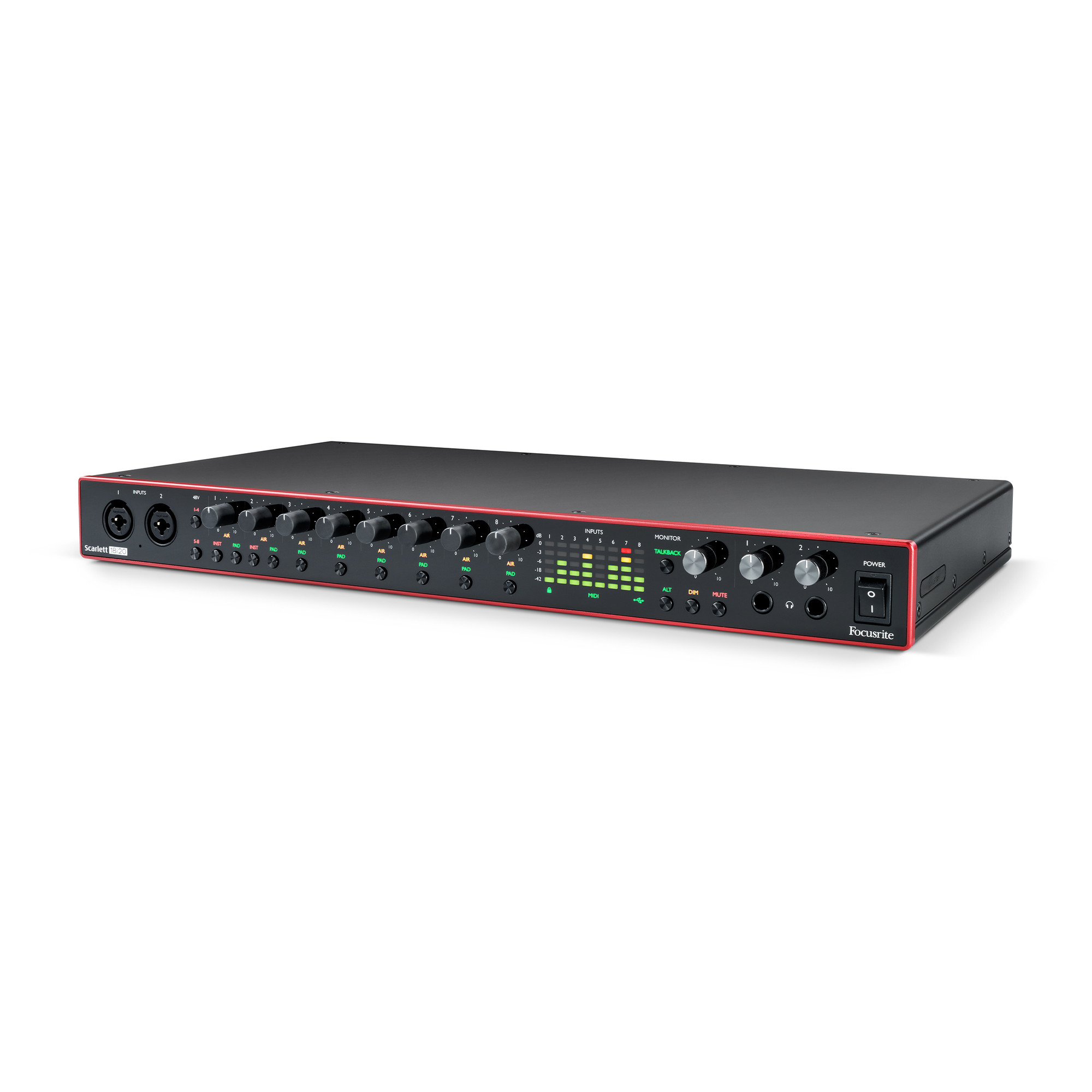 USB-аудиоинтерфейс Focusrite Scarlett 18i20 3rd gen — разъёмы и органы управления - фото 3