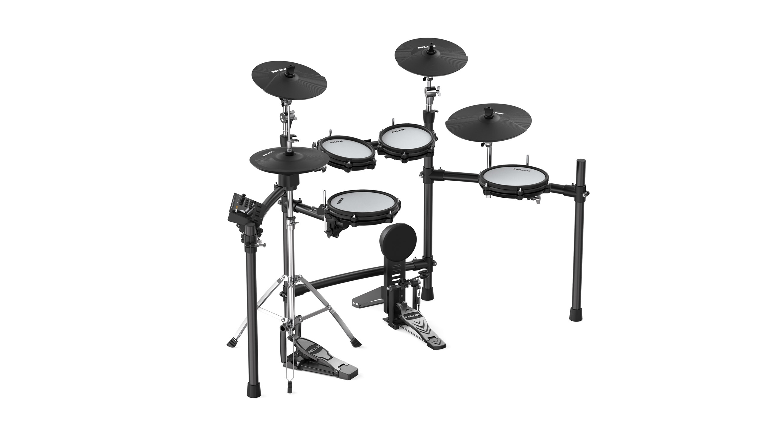 Электронные барабаны Nux DM-310H — модуль, сетчатые пэды 10″ и 8″, независимый хай-хэт 12″ - фото 9