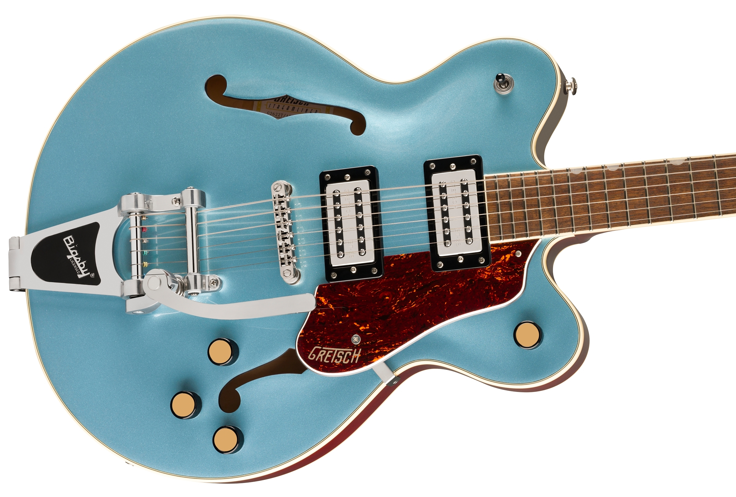 Полуакустическая гитара Gretsch G2622T Streamliner Arctic Blue — корпус и детали - фото 3