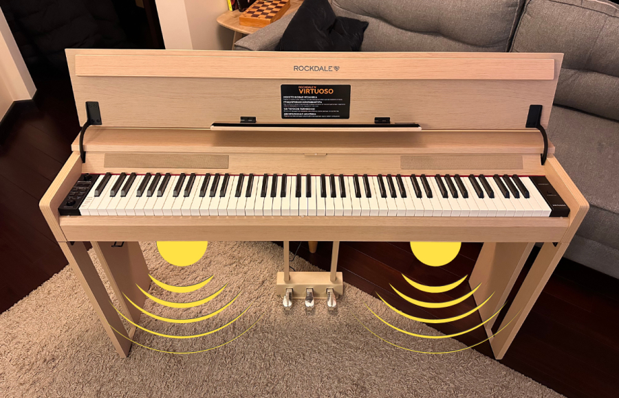 Большие: 2х10 ватт - расположены в глубине корпуса